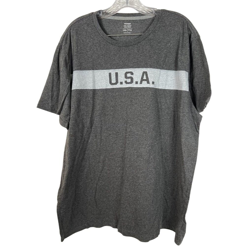 Men's Old Navy Soft Washed Gray USA T-shirt Size XXL